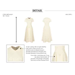 BBSTORE'S Đầm Xòe Công Sở Cotton Dài Cổ Sen Nhọn, 2 Hàng Nút Kiểu - DAH22B — ảnh 3