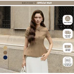 [DEAL XẢ KHO] BBSTORE'S Áo Kiểu Công Sở Cotton Cổ V Nhỏ Tay Ngắn - AAH25T — ảnh 1