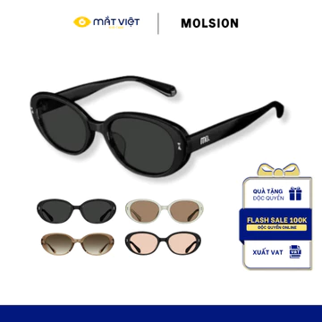 Kính Mát Nữ MOLSION MM3001, Kính Mát Oval, Kính Mát Nhựa Cao Cấp, Kính Mát Mắt Việt, Kính Mát Chính Hãng Mắt Việt
