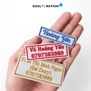 [Combo 5 Patch] Bảng Tên Patch Hình Chữ Nhật Thêu Tên Theo Yêu Cầu Keo Ủi - SOUL OF A NATION