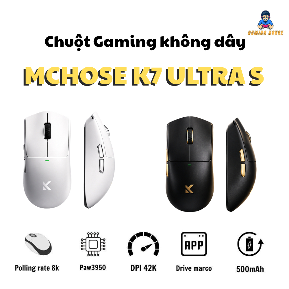Chuột gaming không dây Mchose K7 Ultra S