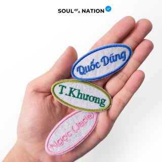 [Combo 5 Patch] Bảng Tên Patch Hình Oval Thêu Tên Theo Yêu Cầu Keo Ủi - SOUL OF A NATION
