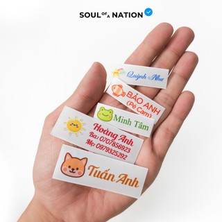 [Combo 25 Patch] Bảng Tên Patch Hình Chữ Nhật Ruy Băng In Theo Yêu Cầu Keo Ủi - SOUL OF A NATION