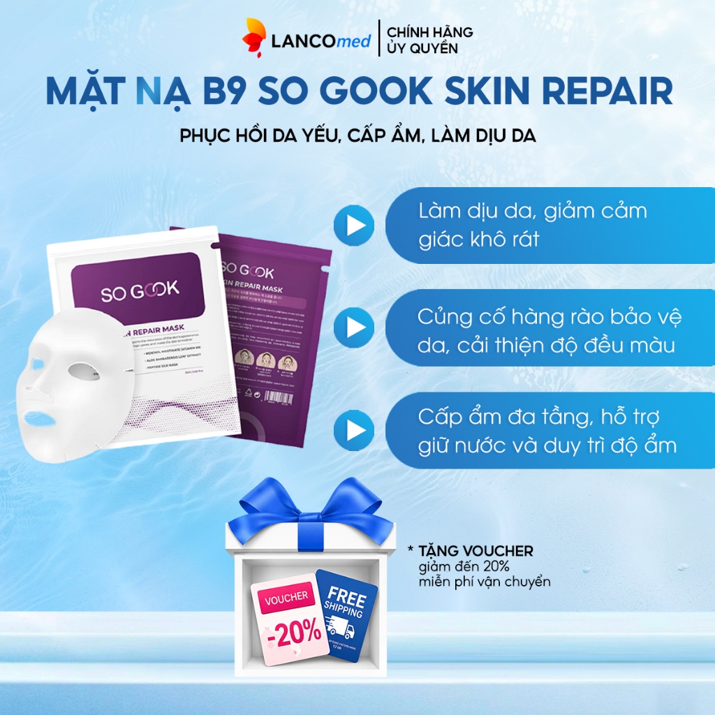 MẶT NẠ B9 SO GOOK SKIN REPAIR PHỤC HỒI DA YẾU, CẤP ẨM, LÀM DỊU DA 25ML