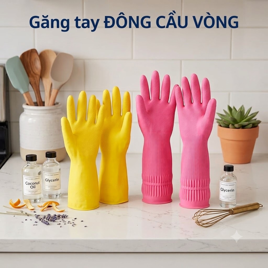 Găng tay cao su rửa chén 💖Freeship💖 siêu dai Đông Cầu Vồng, chống thấm nước, bảo vệ da tay 26cm-42cm