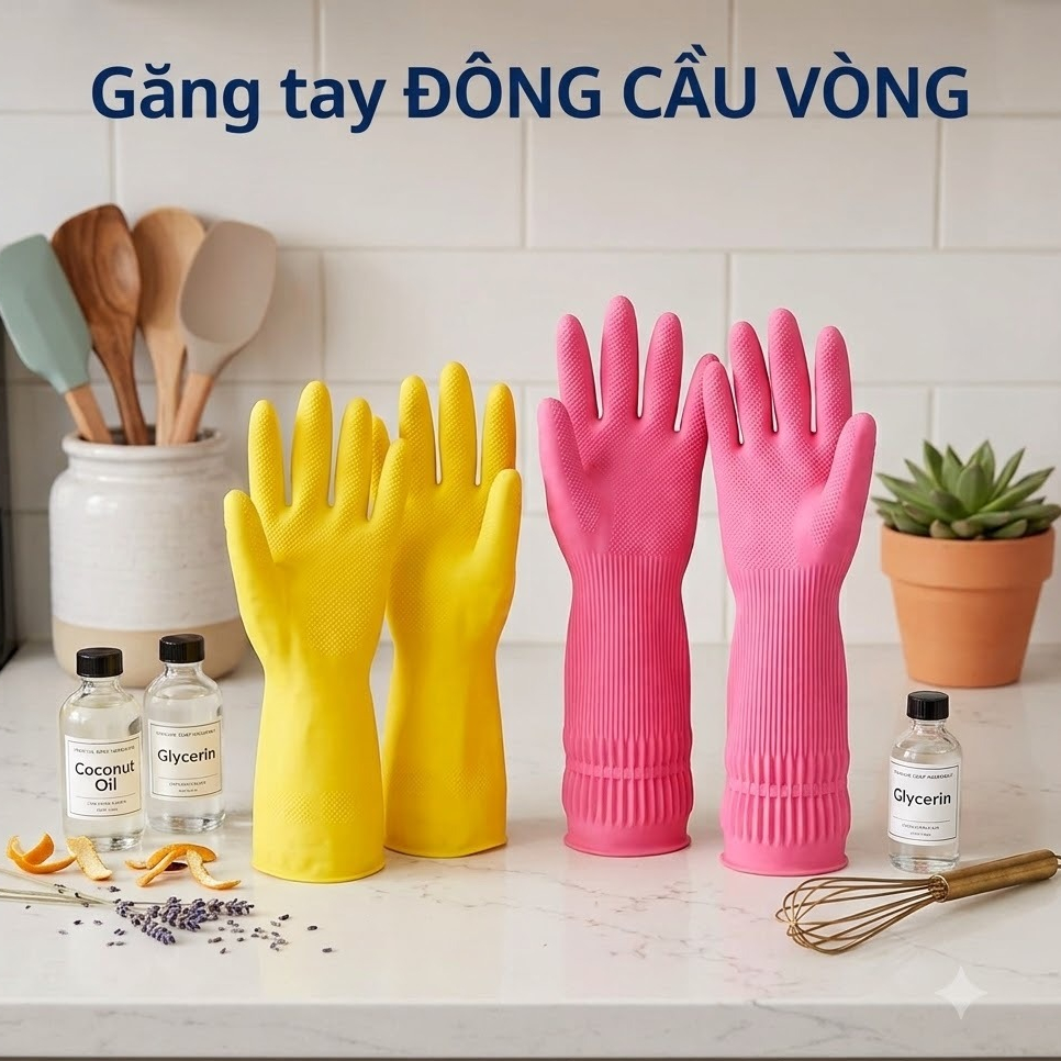 Găng tay cao su rửa chén ✨Bao Tay💖Siêu dai Đông Cầu Vồng, chống thấm nước, bảo vệ da tay 26cm-42cm