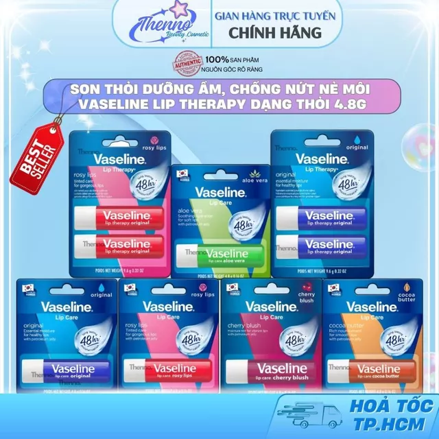 Son Thỏi Dưỡng Ẩm, Chống Nứt Nẻ Môi Vaseline Lip Therapy Dạng Thỏi 4.8g