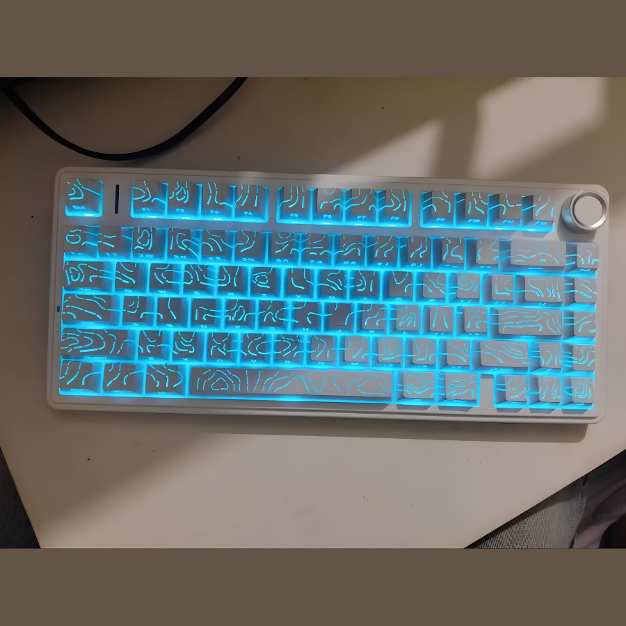 Keycap Contour Full Phím | Hoạ Tiết Đường Viền Topographic, Xuyên Led Đẹp | Profile Cherry 134 Nút | BigBuy360 - bigbuy360.vn