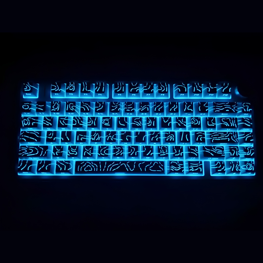 Keycap Contour Full Phím | Hoạ Tiết Đường Viền Topographic, Xuyên Led Đẹp | Profile Cherry 134 Nút | BigBuy360 - bigbuy360.vn