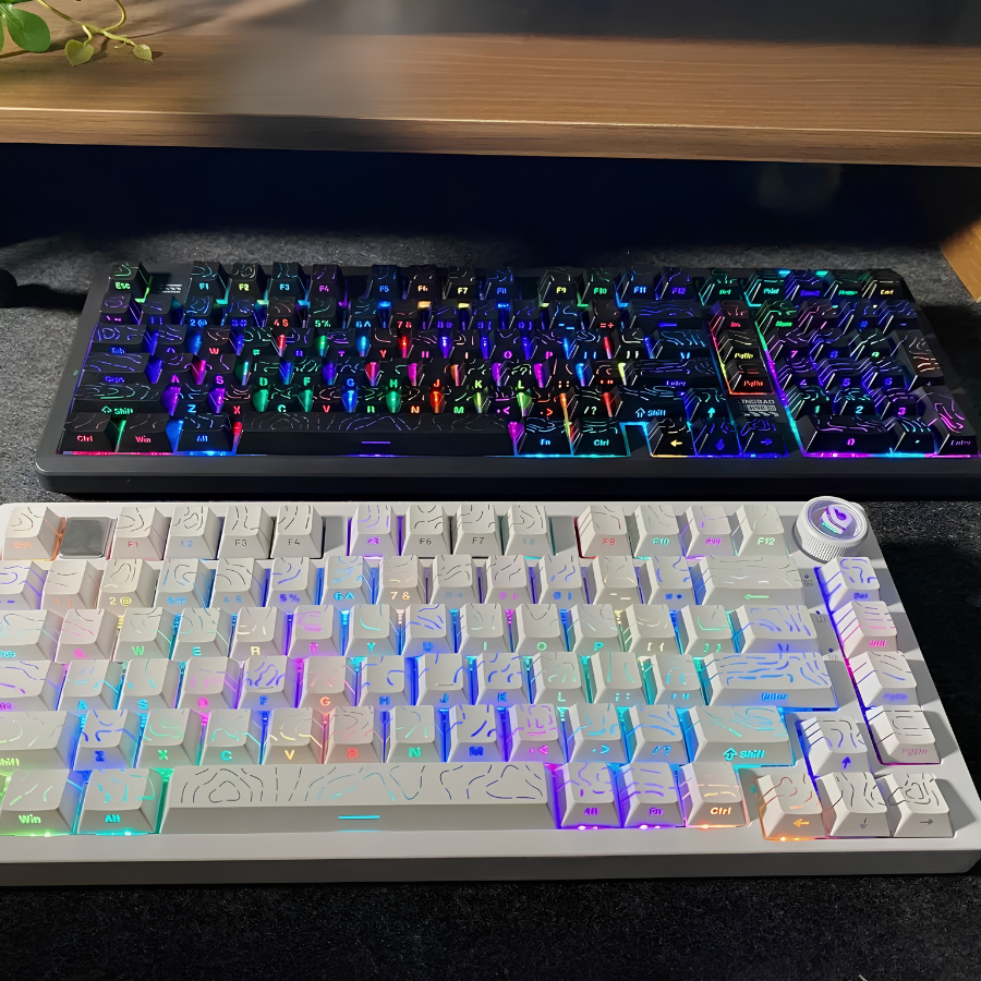 Keycap Contour Full Phím | Hoạ Tiết Đường Viền Topographic, Xuyên Led Đẹp | Profile Cherry 134 Nút | BigBuy360 - bigbuy360.vn