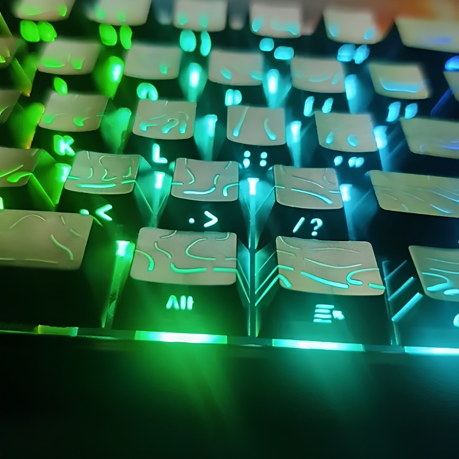 Keycap Contour Full Phím | Hoạ Tiết Đường Viền Topographic, Xuyên Led Đẹp | Profile Cherry 134 Nút | BigBuy360 - bigbuy360.vn