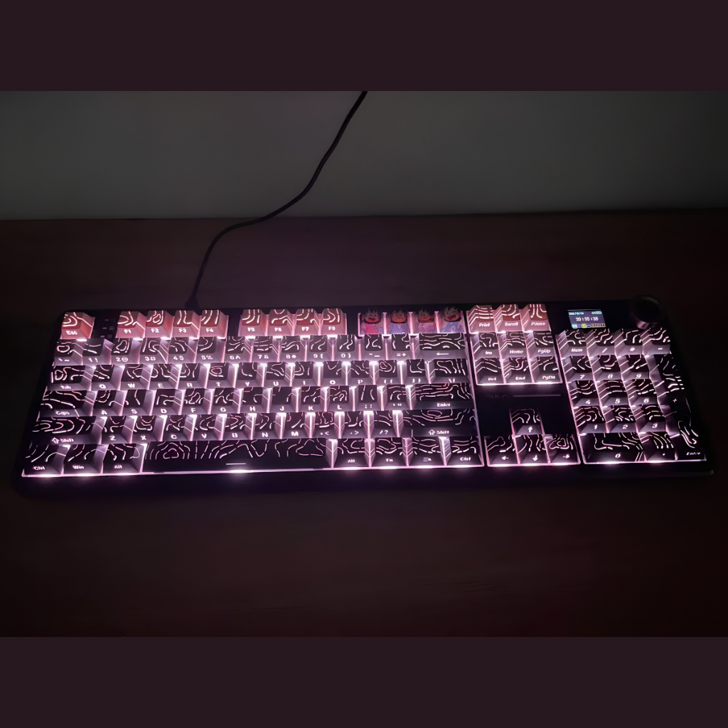 Keycap Contour Full Phím | Hoạ Tiết Đường Viền Topographic, Xuyên Led Đẹp | Profile Cherry 134 Nút | BigBuy360 - bigbuy360.vn