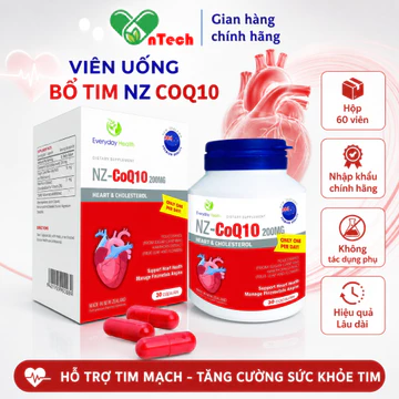 Bổ tim Everyday Health CoQ10 phòng và hỗ trợ cải thiện các bệnh tim mạch rối loạn nhịp tim nhồi máu cơ tim hộp 30 viên