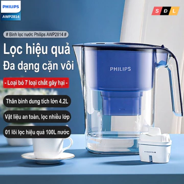 Bình lọc nước Philips dung tích lớn 4.2L model AWP2814 lọc sạch nước hiệu quả