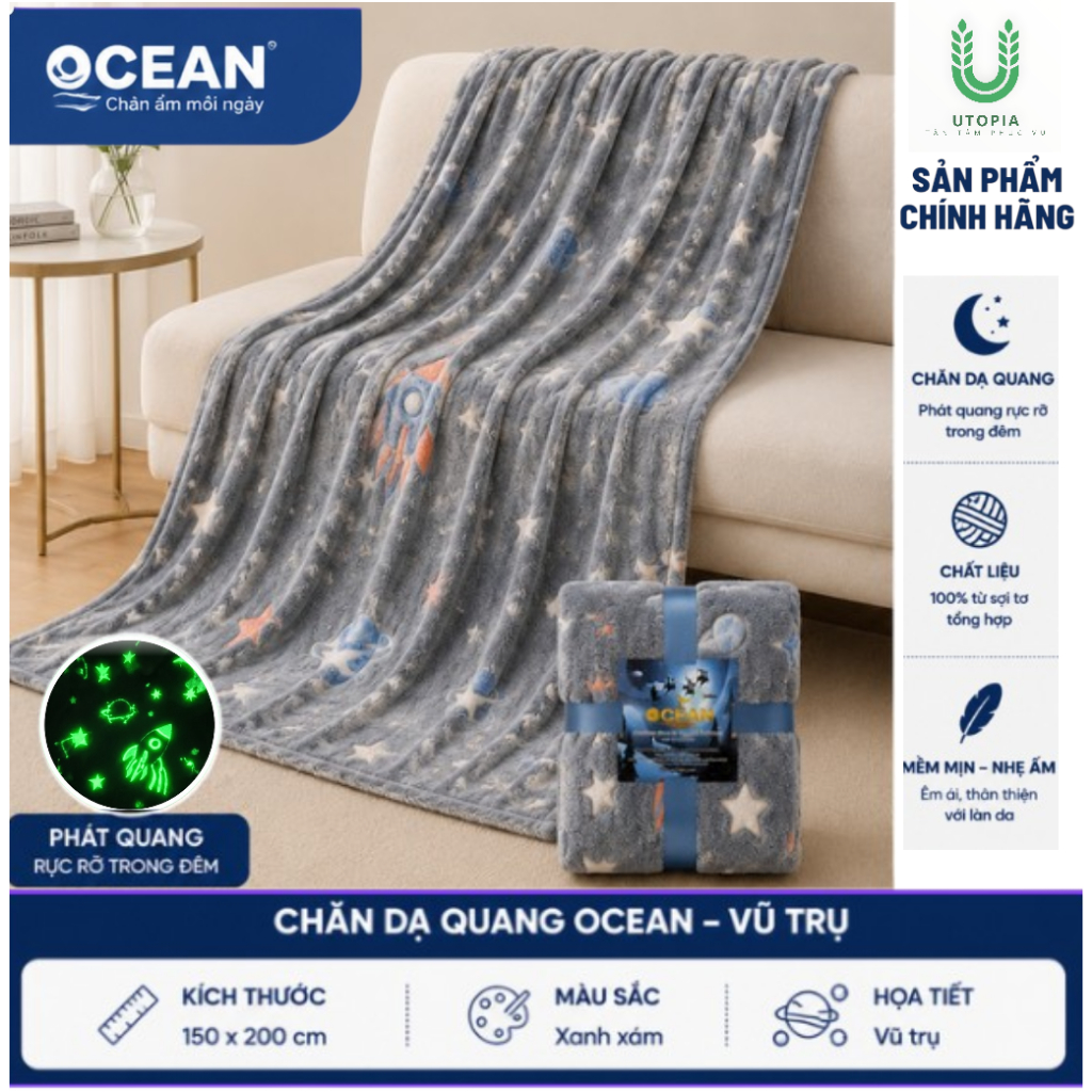 Mền Ocean 150x200cm Mềm Mại Nhập Khẩu Thái Lan