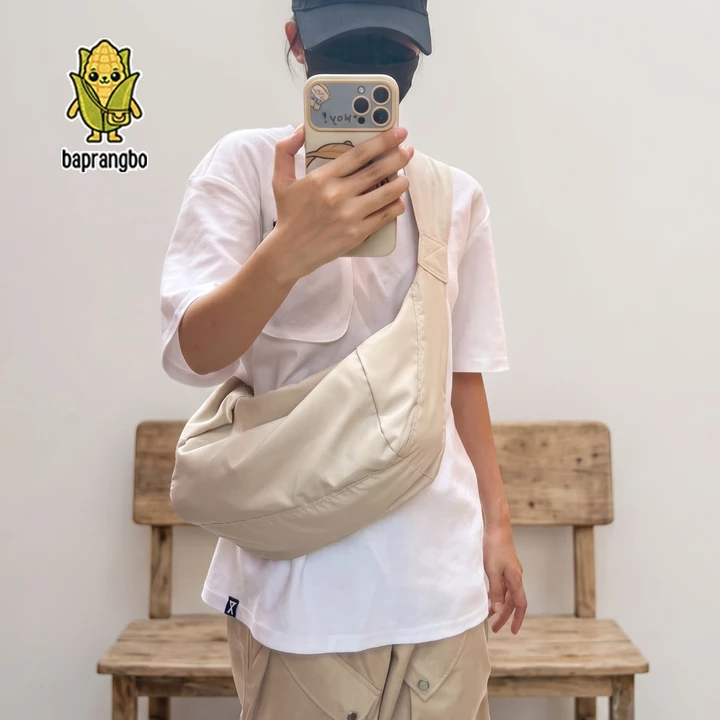 Túi đeo chéo nam nữ túi đeo vai túi bao tử vải dù unisex vải kháng nước đơn giản phong cách thời trang phối đồ