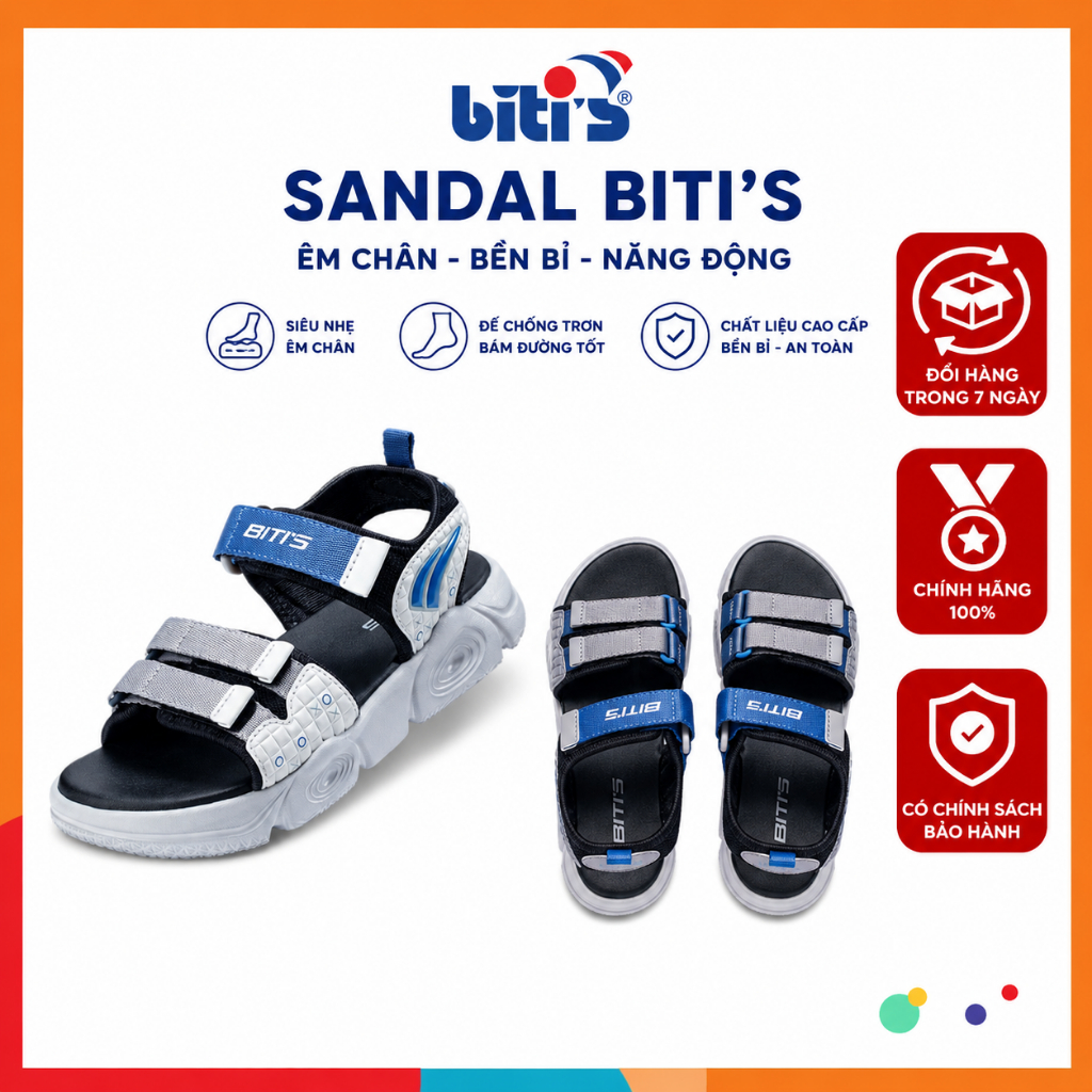 Giày Sandal Bé Trai Biti's Basic BEB008200 Đế Eva Siêu Nhẹ Chống Trượt | BigBuy360 - bigbuy360.vn