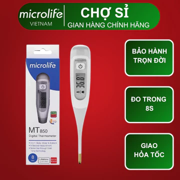 Nhiệt Kế Điện Tử Đầu Dẻo Microlife MT850 - Đo Nhanh 8 Giây, Báo Sốt Silent Glow, Bảo Hành Trọn Đời - Hộp 1 chiếc