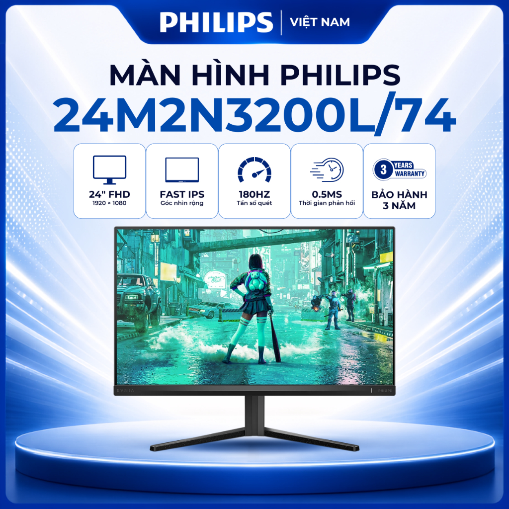 Màn hình Gaming PHILIPS 24M2N3200L/74 24 inch (FHD / Fast IPS / 180Hz / 0.5ms) - HÀNG CHÍNH HÃNG