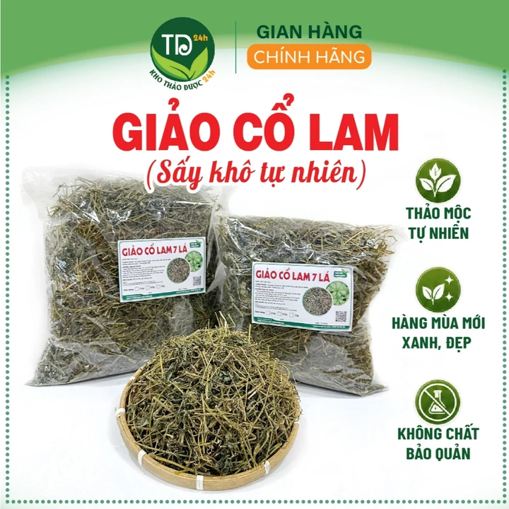 Trà giảo cổ lam SaPa 7 lá, hàng mùa mới, khô, sạch, thơm, 01 kg, hỗ trợ tuần hoàn, thanh lọc cơ thể, cân bằng sức khỏe