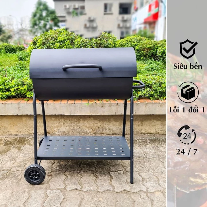 BH21 Bếp Nướng Than Hoa Cỡ Lớn Cho 15-20 Người, Bếp BBQ Đại Gia Đình Thép Hợp Kim Sơn Tĩnh Điện