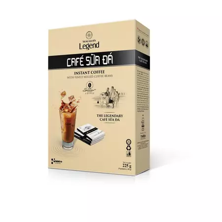 Trung Nguyên Legend - Cà phê hoà tan rang xay 3in1 Cafe sữa đá - Hộp 9 gói x 25gr