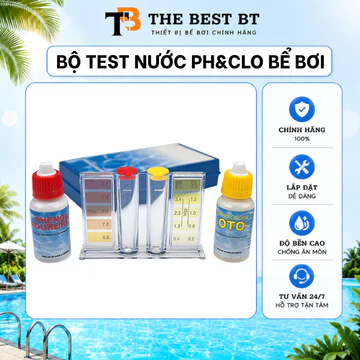 Hộp thử nước bể bơi, bộ dụng cụ test nước hồ bơi, hộp test pH và Clo hồ bơi Đa Năng
