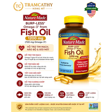 Dầu Cá Fish Oil Omega 3 Nature Made 1200mg