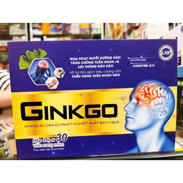 Hoạt huyết Ginkgo Biloba Q10 Cao Cấp Giúp bổ não , giảm rối loạn tiền đình , mất ngủ , tai biến 60 V