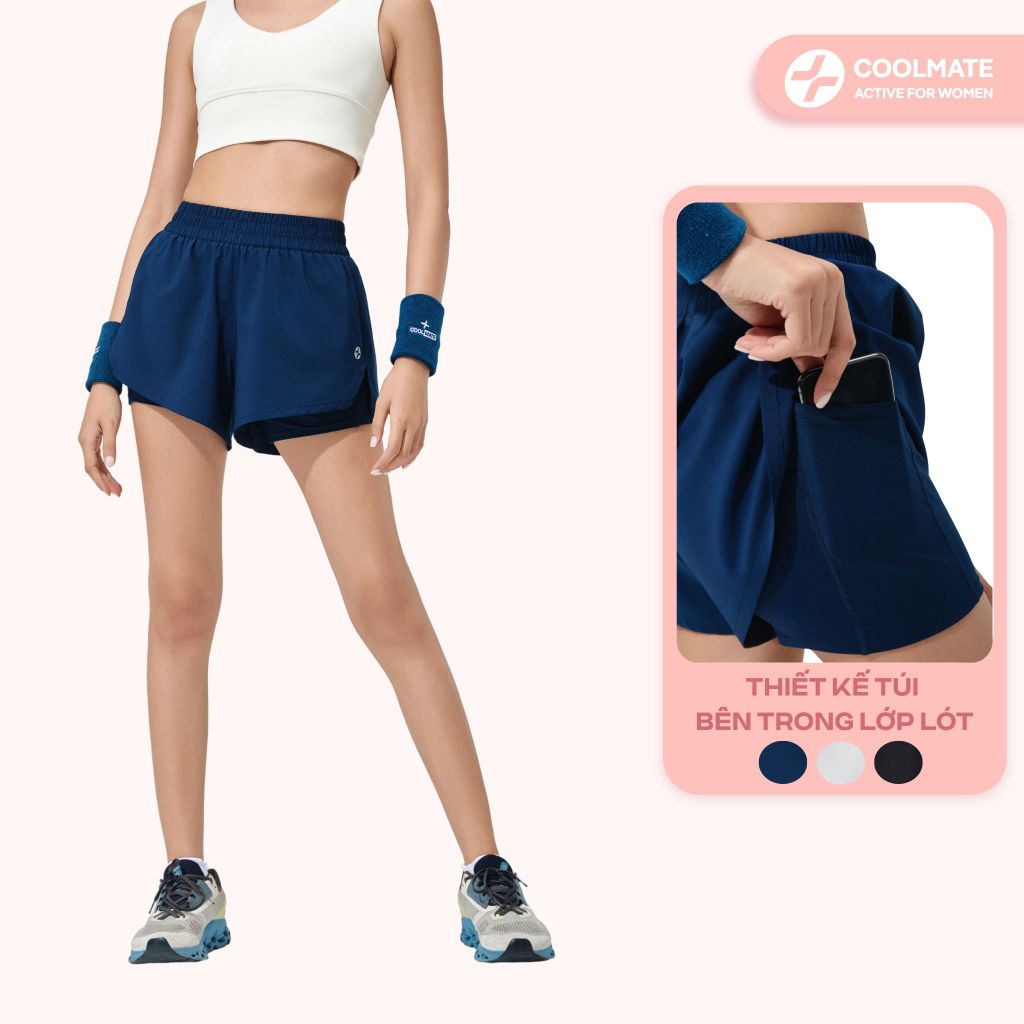 Quần shorts thể thao nữ chạy bộ 2 lớp 3.5 inch Core Shorts co giãn, thoáng khí – Coolmate Women
