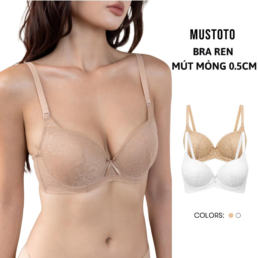 [NEW COLLECTION 2026][CÚP SÂU GỌNG MỀM] MUSTOTO Áo Lót Nữ Bra Ren Mút Mỏng 0.5cm Có Gọng Mềm Nâng Ngực (MA75)
