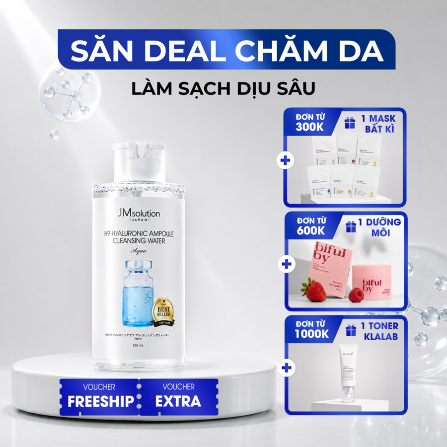 [JMsolution x KOC] Nước Tẩy Trang  H9 Hyaluronic Acid 500ml/850ml–Dịu Nhẹ Cho Mọi Loại Da.
