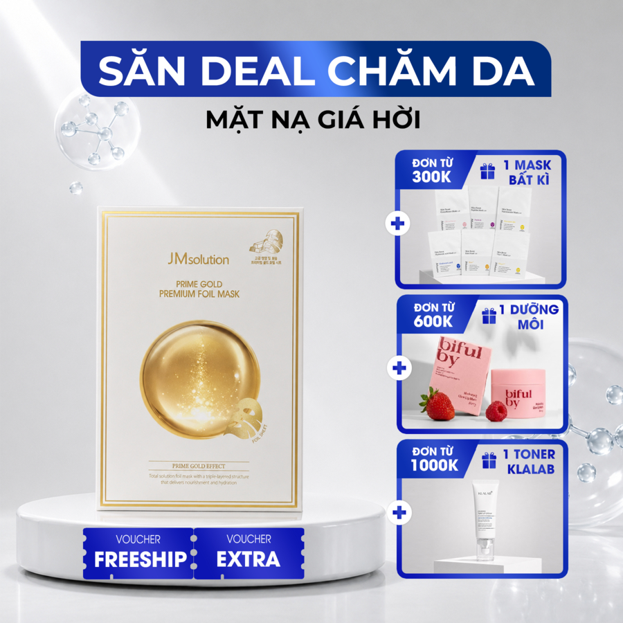 [JMsolution] Mặt Nạ Vàng 24K PRIME GOLD PREMIUM FOIL MASK 35m–Dưỡng Ẩm,Chống Lão Hóa,Sáng Da