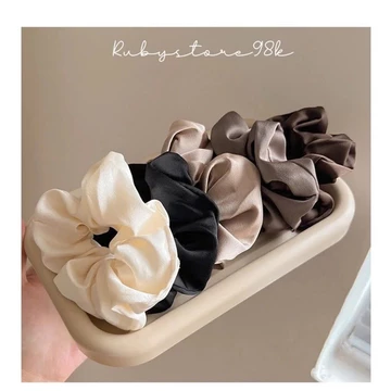 Scrunchies lụa cột tóc màu pastel trơn cao cấp iLita - Dây buộc tóc scrunchie set dễ thương sang trọng