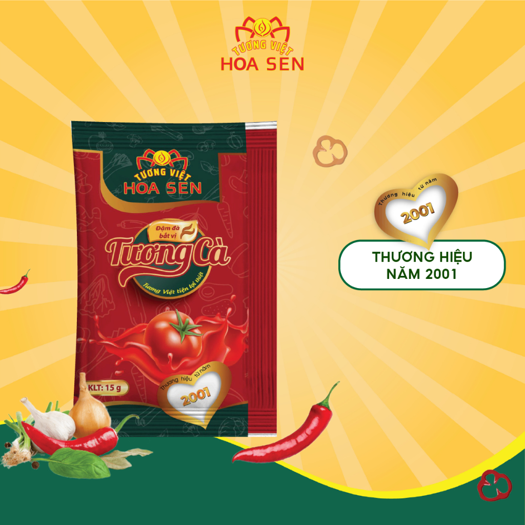 Tương Cà Gói 15g bịch 100 gói MM- Tương Việt Hoa Sen – Đậm đà bắt vị