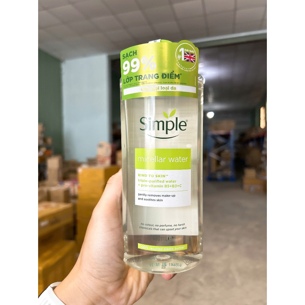 [Tem Phụ] Nước Tẩy Trang Simple MICELLAR WATER 400ml Làm Sạch Sâu Dịu Nhẹ Màu Xanh Dương, Xanh Lá Phù Hợp Da Nhạy Cảm | BigBuy360 - bigbuy360.vn