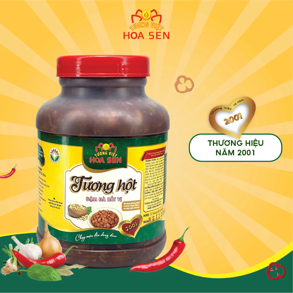 Tương hột xâu 850g dùng cho chay và mặn-Tương Việt Hoa Sen - Đậm đà bắt vị