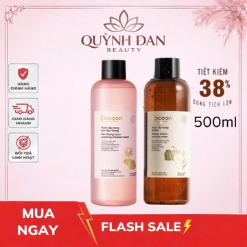 Nước tẩy trang bí đao / Tẩy trang sen Cocoon tẩy sạch makeup & giảm dầu 500ml