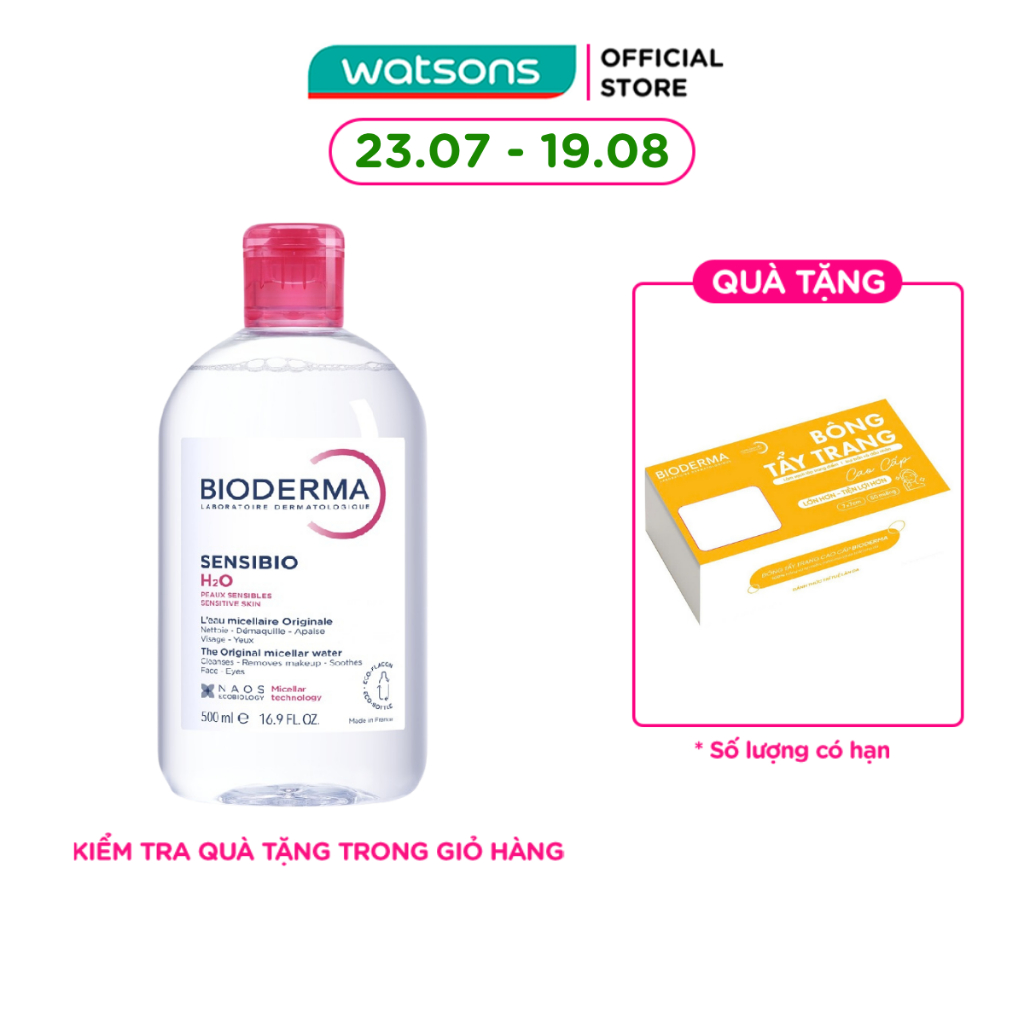 Nước Tẩy Trang Bioderma Dành Cho Da Nhạy Cảm 500ml
