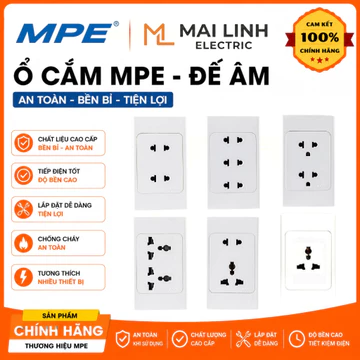 [Chính Hãng] Ổ cắm đơn MPE - Ổ cắm đôi - Ổ cắm đôi 2 chấu - Ổ cắm đôi 3 chấu - Ổ cắm đôi đa năng -Ổ cắm ba 2 chấu -Đế âm