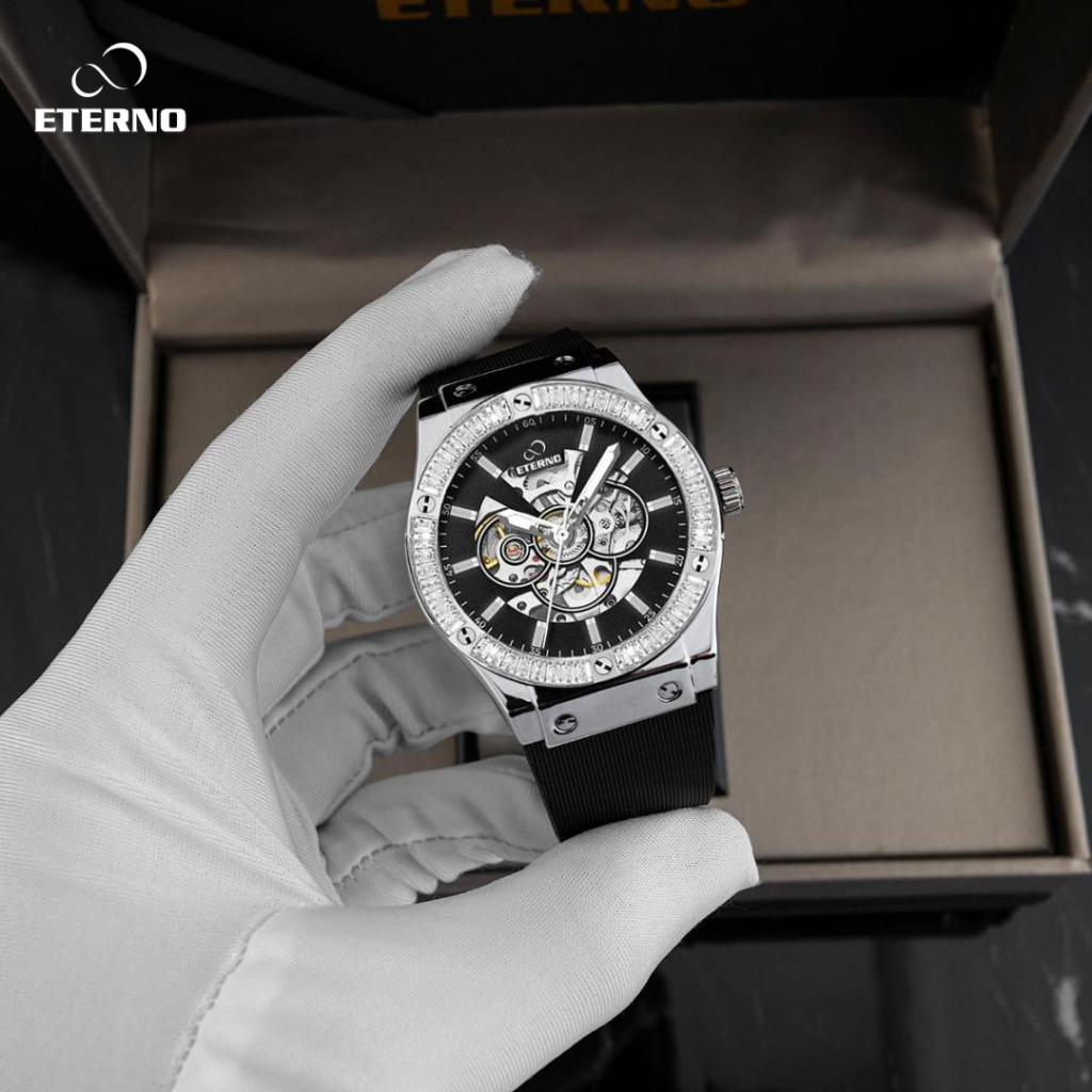 Đồng Hồ Cơ Nam ETERNO E24-0042, Dây Cao Su Cao Cấp, Đính Đá Ống Sang Trọng FULLBOX | BigBuy360 - bigbuy360.vn