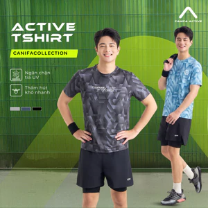 Áo phông active nam CANIFA thoáng khí thấm hút mồ hôi 8TS26S006