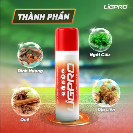 Xịt Nóng Khởi Động Thể Thao LIGPRO 160ML Làm Ấm Cơ Nhanh Giúp Khởi Động Hiệu Quả Trước Khi Tập