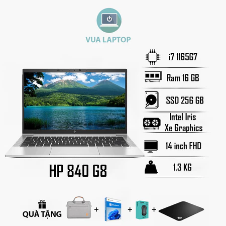 [Mới 99%] Laptop HP EliteBook 840 G8 Core i7 Gen 11 | RAM 16GB | SSD 256GB | Màn 14 inch | Vỏ Nhôm Sang Trọng