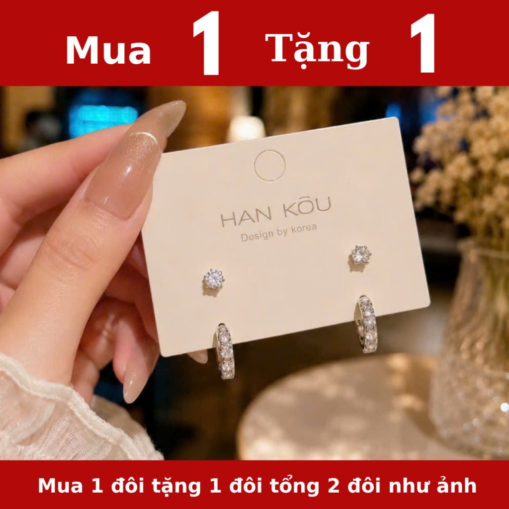 (TẶNG 1) MUA 1 ĐÔI KHOANH TRÒN ĐÍNH ĐÁ TẶNG 1 ĐÔI NỤ ĐÍNH ĐÁ SIÊU HOT S11