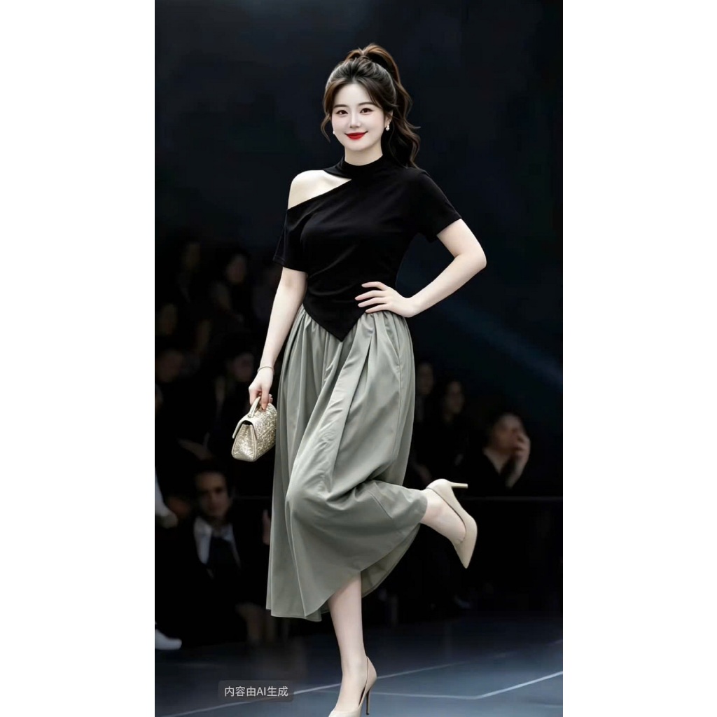 Áo Bigsize Nữ Tú Mỡ Áo Bigsize Thiết Kế Kiểu Cổ Cao Hở Vai Moni Đi Chơi Đi Tiệc Đủ Size 45-80kg AT0151 | BigBuy360 - bigbuy360.vn