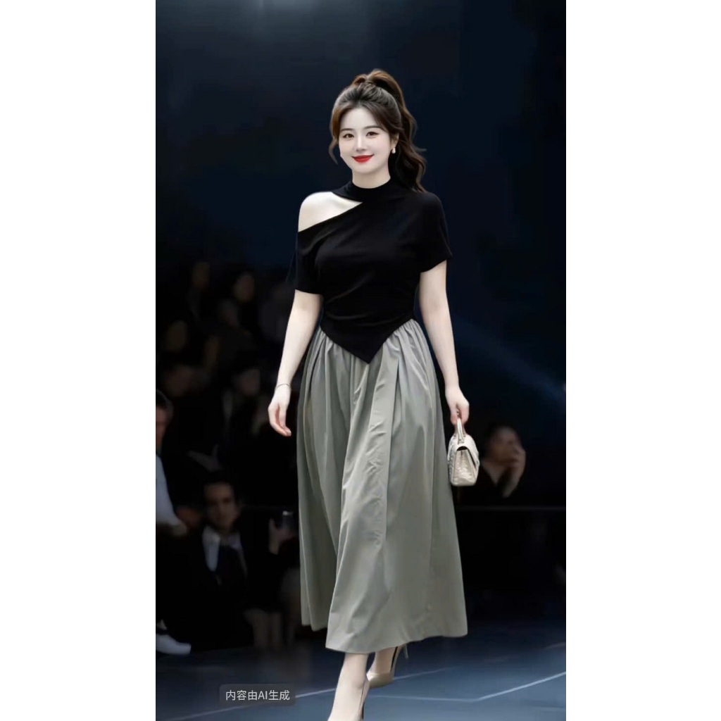 Áo Bigsize Nữ Tú Mỡ Áo Bigsize Thiết Kế Kiểu Cổ Cao Hở Vai Moni Đi Chơi Đi Tiệc Đủ Size 45-80kg AT0151 | BigBuy360 - bigbuy360.vn