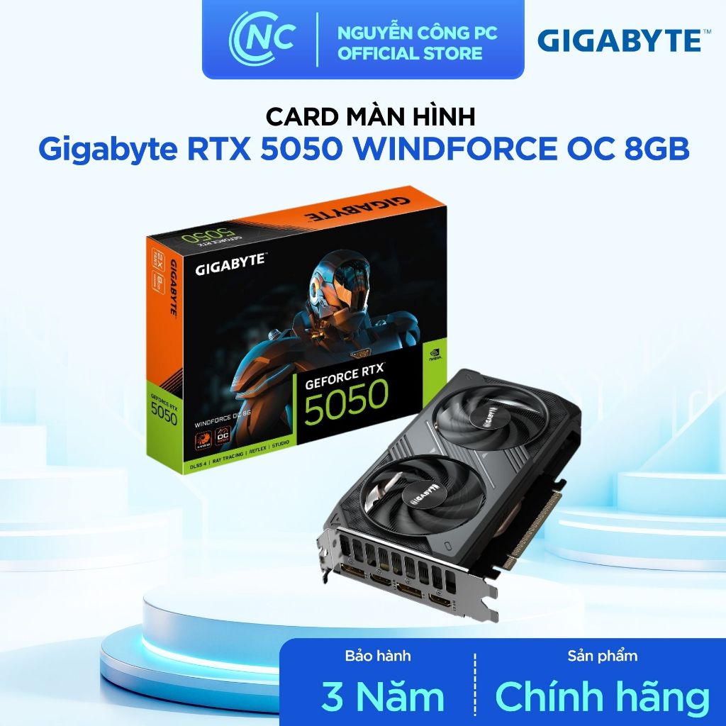 Card màn hình Gigabyte GeForce RTX 5050 WINDFORCE OC - 8GB GDDR6 - BH chính hãng 36 tháng | BigBuy360 - bigbuy360.vn