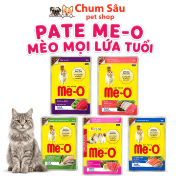 Pate Me-o Cho Mèo Gói 80g - Pate cho mèo con, mèo lớn đầy đủ dinh dưỡng