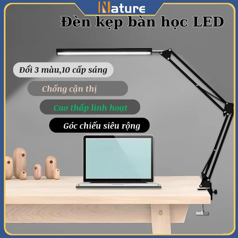 [🚛Free shipping]15W Mới Đèn Led bàn học bảo vệ mắt kẹp bàn gấp gọn,Đèn kẹp bàn điều chỉnh kích thước phổ rộng cao cấp | BigBuy360 - bigbuy360.vn